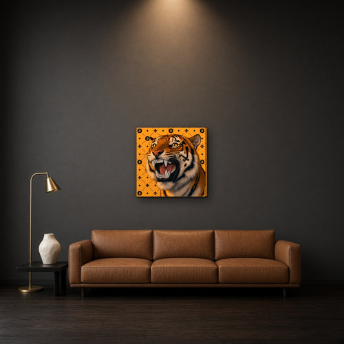 Bitcoin NOLA Tiger Canvas (in room)