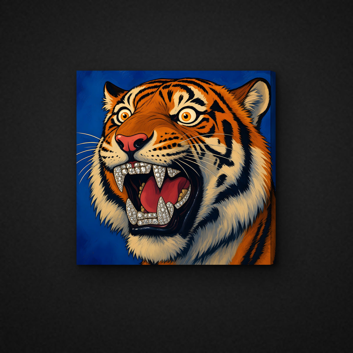 Blue Hour Tiger Canvas — 24×24