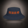 GEAUX ₿ Bucket Hat in Navy, straight-on