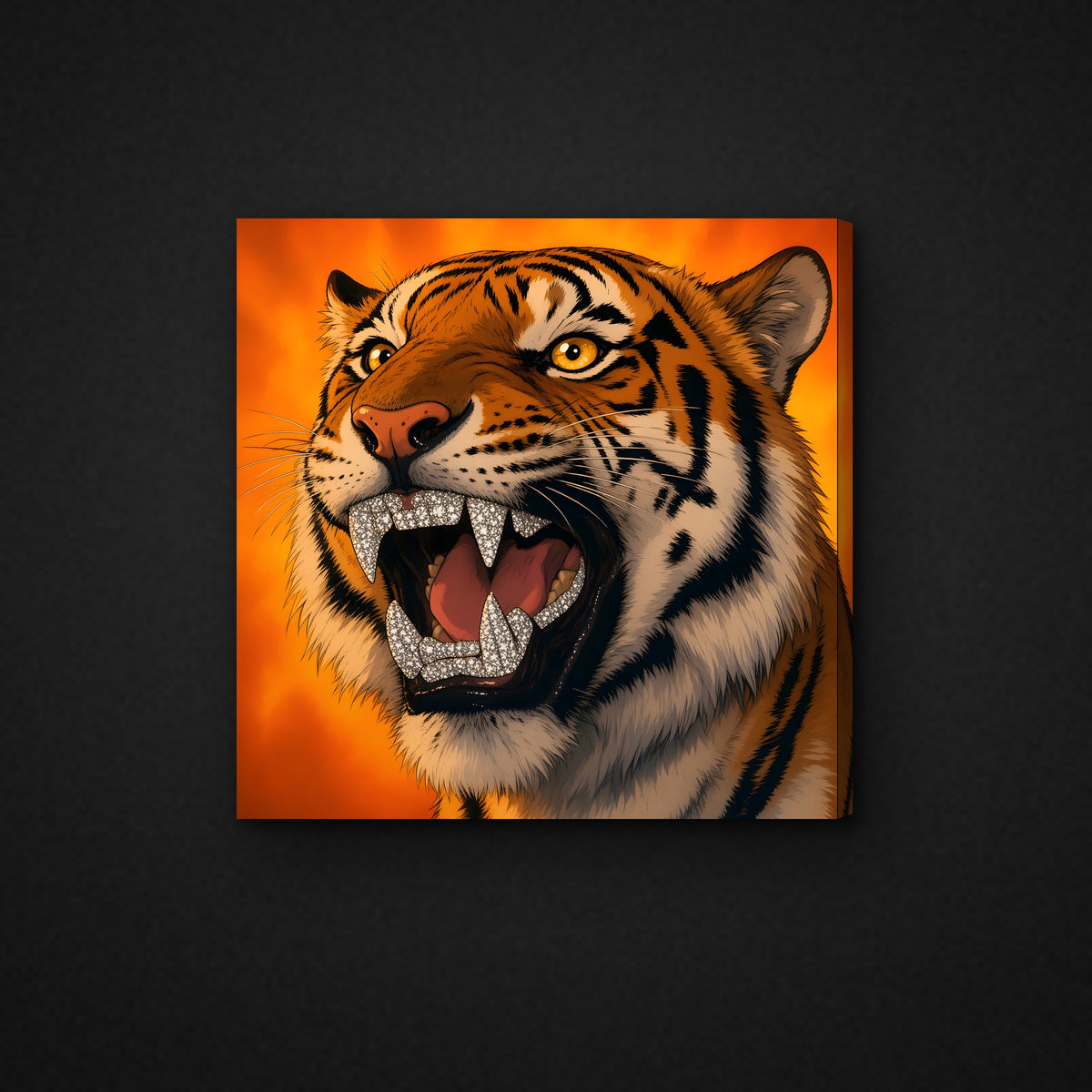 Flame Tiger Canvas — 24×24