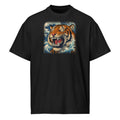 The Wave Tiger Tee on black heavyweight box tee