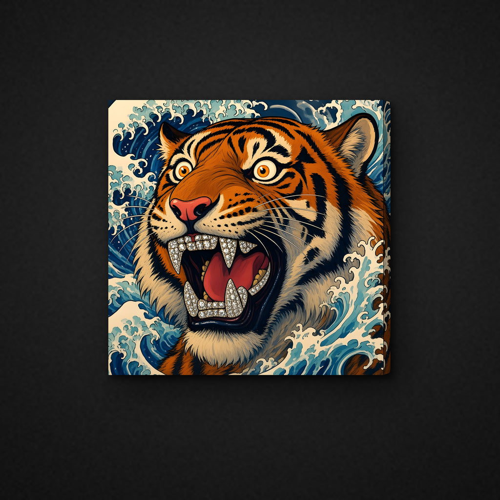 The Wave Tiger Canvas — 24×24
